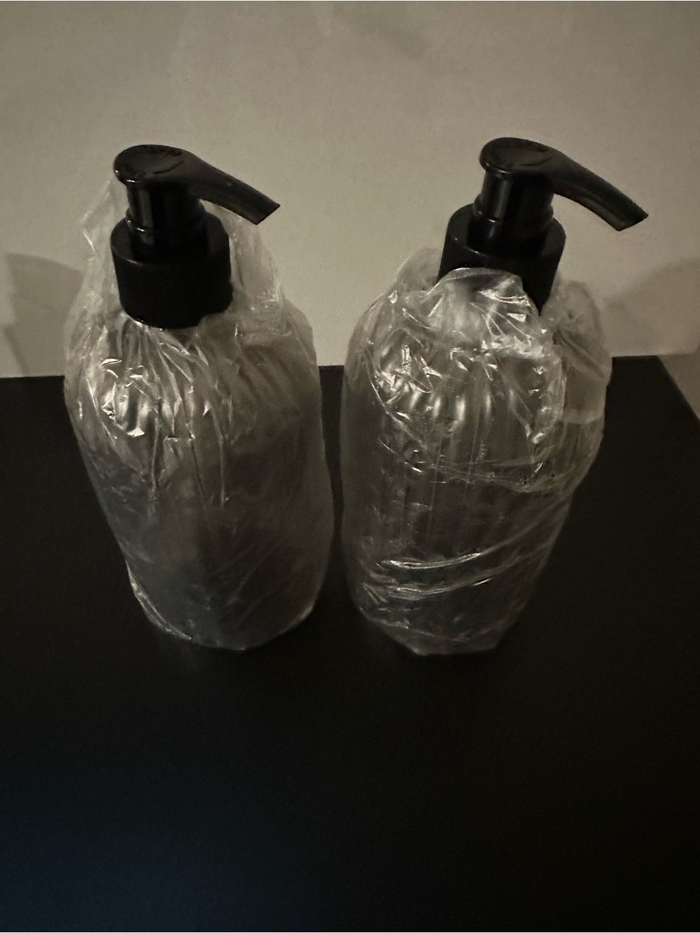 2-Pack Transparent Black Soap/Lotion Dispensers with Black Pump, Bathroom Set